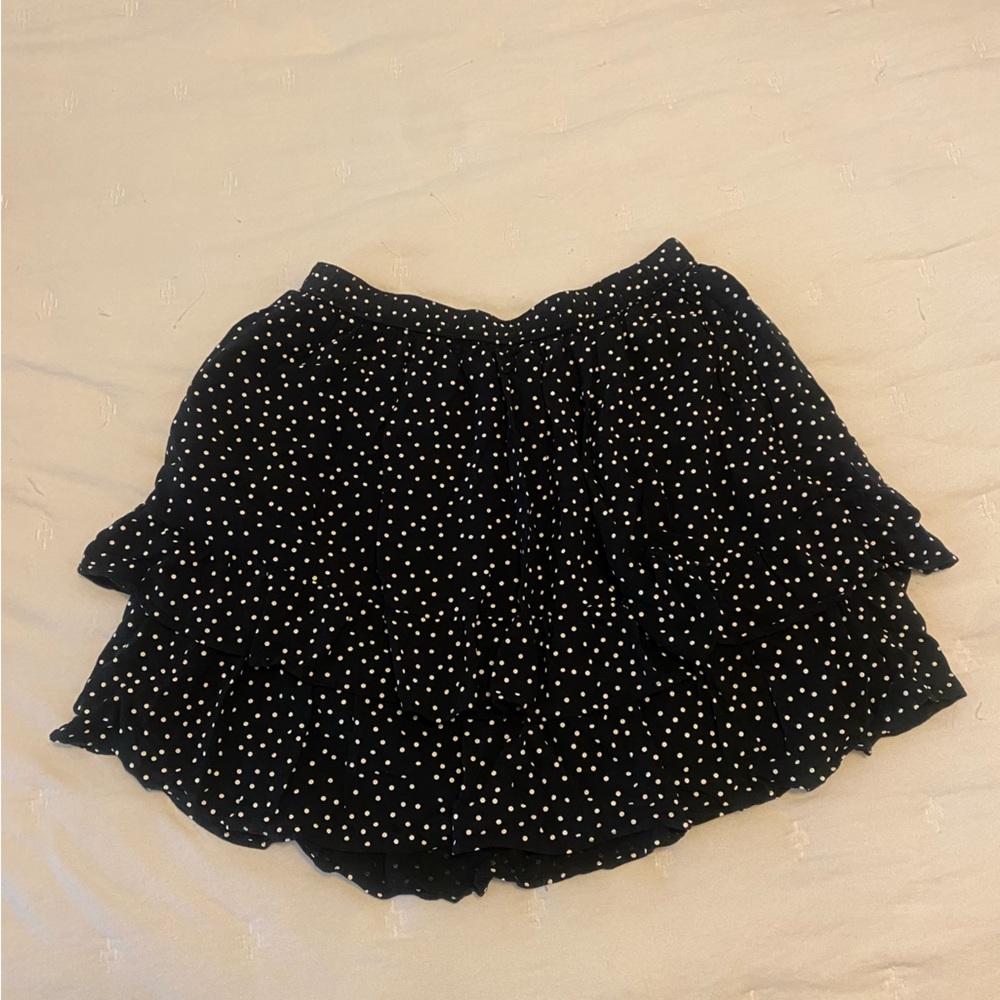 Abercrombie and Fitch black with white polka dot layered skirt